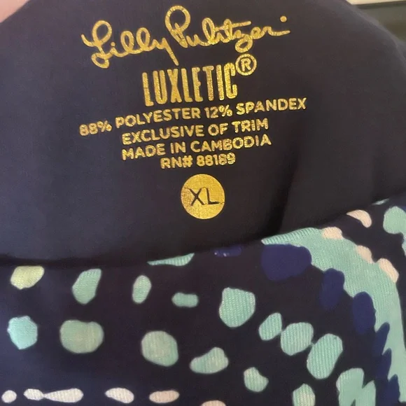 Lilly Pulitzer Luxletic Leggings in Blue and Green - Picture 2 of 3
